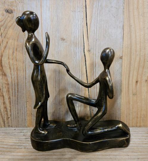 HUWLIJKS AANZOEK / bronzen beeld, Antiek en Kunst, Kunst | Beelden en Houtsnijwerken, Ophalen of Verzenden