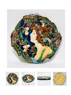 Majolica Art Nouveau stijl wandplaquette., Antiek en Kunst, Ophalen of Verzenden