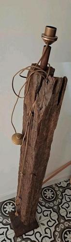 Unieke houten vloerlamp, Ophalen, Gebruikt, 100 tot 150 cm, Rustiek