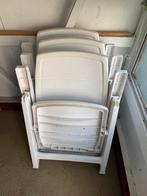 2x Jardin Tuinstoelen - Wit Kunststof, Ophalen, Gebruikt, Kunststof, Verstelbaar
