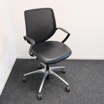 Giroflex 313, Bureaustoel, Zwart Leder, Bureaustoelen, Ophalen of Verzenden, Gebruikt, Zwart, Bureaustoel
