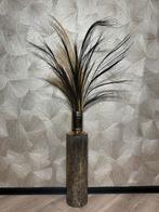 Decoratieve vaas met pluimen, Huis en Inrichting, Overige materialen, Zwart, Ophalen of Verzenden, Zo goed als nieuw
