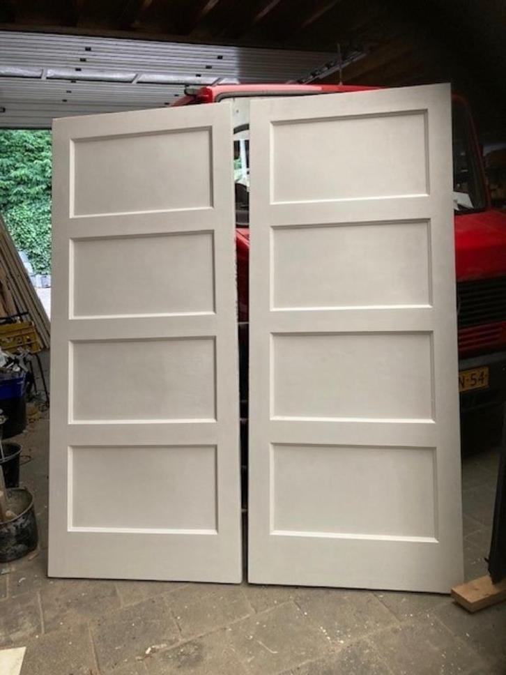 2-slag antieke 4-vlaks Bruynzeel paneeldeuren, 87/88x210/211, Huis en Inrichting, Woonaccessoires | Overige, Gebruikt, Ophalen
