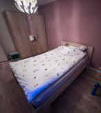 Complete Slaapkamer Set - Bed, Matrassen & Kledingkast, Huis en Inrichting, Ophalen, 100 tot 150 cm, Zo goed als nieuw, Met lade(s)