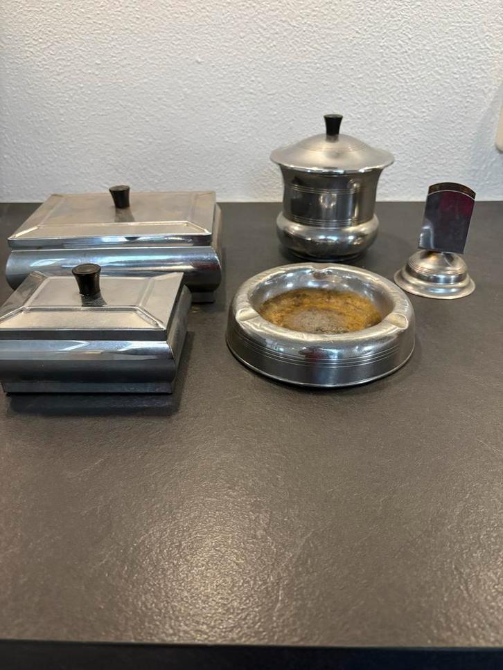 Vintage Sigarettenset, Antiek en Kunst, Antiek | Goud en Zilver, Ophalen of Verzenden