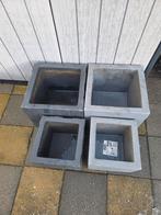 Set van 4 stenen plantenbakken, Tuin en Terras, Ophalen, Steen, Gebruikt, Minder dan 30 cm