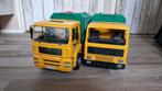 2x vuilniswagen (1x Bruder, 1x namaak Bruder), Kinderen en Baby's, Speelgoed | Speelgoedvoertuigen, Ophalen, Gebruikt