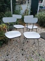 4 witte retro formica eettafelstoeltjes, Huis en Inrichting, Stoelen, Ophalen, Gebruikt, Wit, Twee