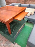 Klassieke vintage salontafel met 2 lade + 2 plateaus, Ophalen of Verzenden