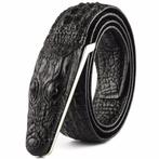 Zwarte krokodil heren riem / luxe krokodillen western cowboy, Kleding | Heren, Verzenden, Nieuw, Zwart, Riem of Ceintuur