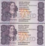 South Africa 5 Rand Stals 7 Verschillende Prefixes, Postzegels en Munten, Bankbiljetten | Afrika, Setje, Zuid-Afrika, Ophalen of Verzenden