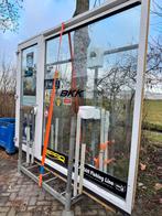 Kunststof Pui met Loopdeur en Dubbelglas, Ophalen, Kunststof, Gebruikt, Inclusief glas