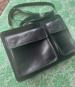 Zwarte rund lederen dames tas met veel vakken en ritsen, Sieraden, Tassen en Uiterlijk, Tassen | Schoudertassen, Ophalen of Verzenden