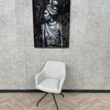 Eetkamerstoel Ortana crème teddy bouclé  beschikbaar voor biedingen