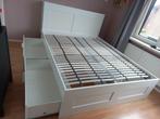 Ikea BRIMNES bed 160x200, Huis en Inrichting, Slaapkamer | Bedden, Ophalen, Wit, Tweepersoons, Zo goed als nieuw