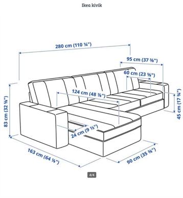 Kivik 3 persoonsbank met chaise longue beschikbaar voor biedingen