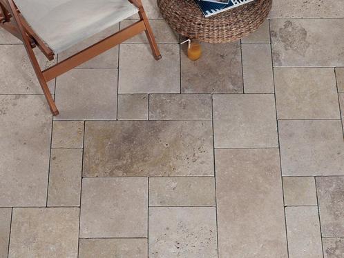 TRAVERTIN TEGELS ANTICATO-ROMAANS VERBAND - WEEKAANBIEDING!T, Huis en Inrichting, Stoffering | Vloerbedekking, Nieuw, 75 m² of meer