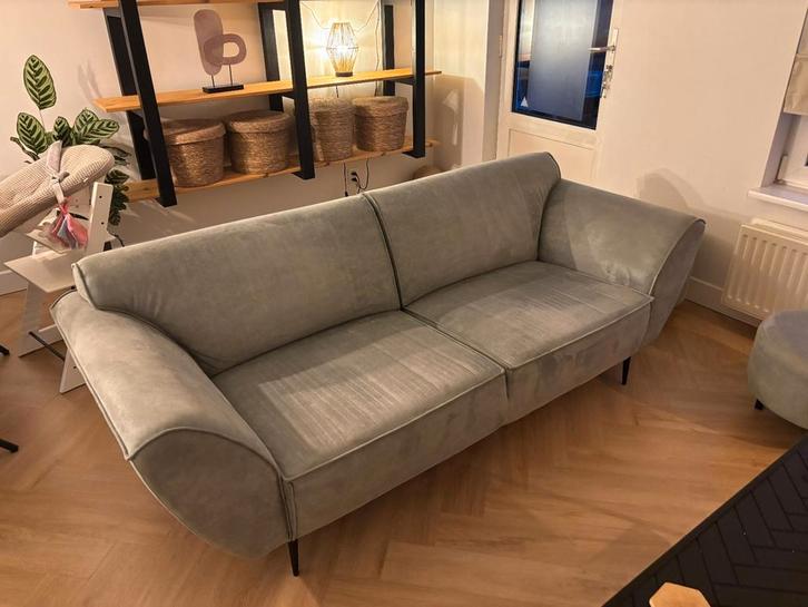 2,5 zits bank Montèl Blazer en 2 poefjes, Huis en Inrichting, Banken | Sofa's en Chaises Longues, Gebruikt, Tweepersoons, 150 tot 200 cm