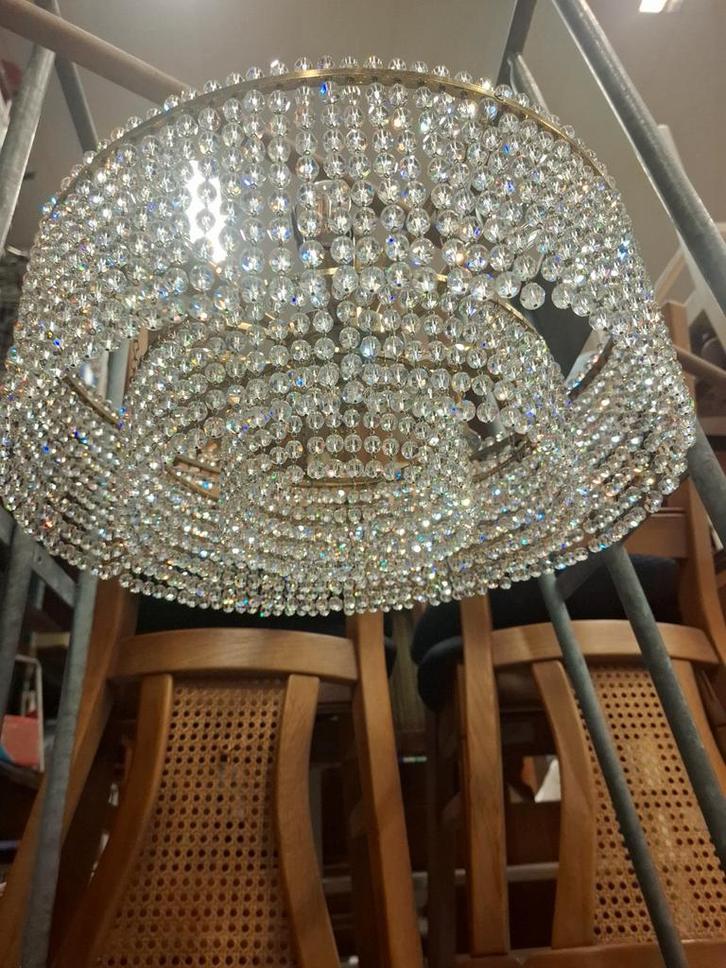 Luxe Kristallen Kroonluchter, Huis en Inrichting, Lampen | Hanglampen, Zo goed als nieuw, 50 tot 75 cm, Glas, Metaal, Ophalen of Verzenden
