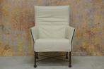 ZGANieuw! gebroken witte leren Montis Charly design fauteuil