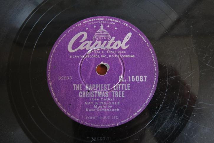 Nat King Cole Buon Natale 78 toeren jukebox kerstmuziek 1959, Cd's en Dvd's, Vinyl Singles, Gebruikt, Overige typen, Overige genres