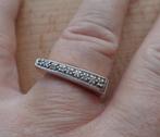 zilveren design ring aparte vorm met steentjes [1019], Verzenden, Zo goed als nieuw, 17 tot 18, Dame