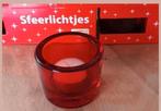 Sfeerlicht waxinelicht houders 2x 2 stuks rood glas, Overige materialen, Ophalen of Verzenden, Zo goed als nieuw, Rood