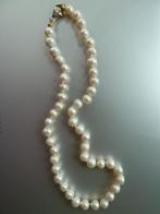 Cultivé parelketting parelcollier, zilver verguld slot 8-9mm, Verzenden, Zo goed als nieuw, Wit, Zilver