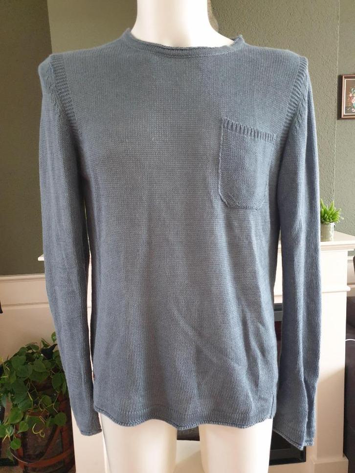 Cast Iron mooie blauwe trui mt L 52 54 | Gratis Verzenden, Kleding | Heren, Truien en Vesten, Zo goed als nieuw, Maat 52/54 (L)