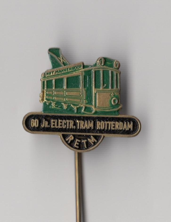 RET RETM Tram Rotterdam B speldje, Verzamelen, Speldjes, Pins en Buttons, Gebruikt, Speldje of Pin, Overige onderwerpen, Ophalen of Verzenden
