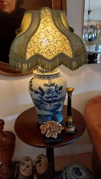 5 barokke / brocante lampenkappen groen 3 groot 2 kleiner, Ophalen, Zo goed als nieuw, Groen, Rond