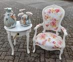 Brocante barok fauteuile geheel opnieuw gestoffeerd, Huis en Inrichting, Fauteuils, Ophalen of Verzenden, Zo goed als nieuw, 75 tot 100 cm