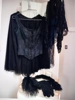 Vintage corset bustier ,tule rok , handschoenen. zwart., Verzenden, Zwart, Body of Korset