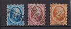 23.  1864,  Koning Willem III, nvph nrs. 4 - 6,  gebruikt., Verzenden, T/m 1940, Gestempeld