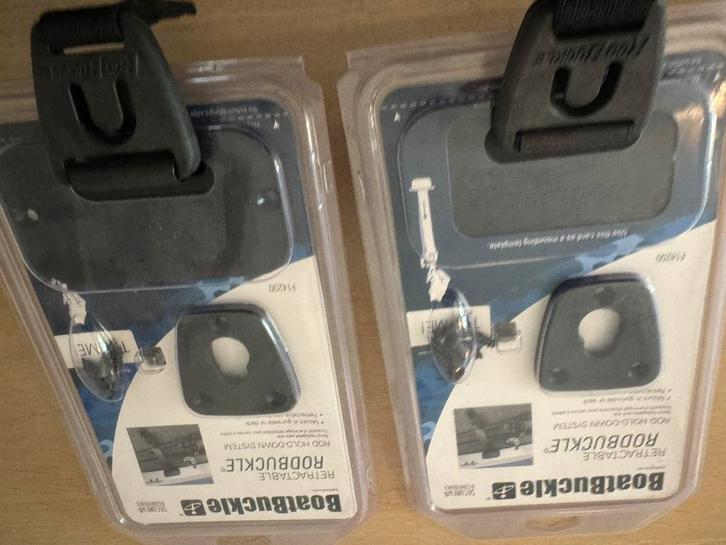 Set Rodbuckle’s, Watersport en Boten, Hengelsport | Roofvissen, Zo goed als nieuw, Overige typen, Ophalen of Verzenden