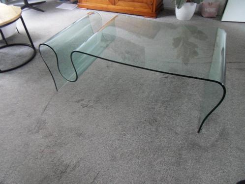 Design salontafel glas, Huis en Inrichting, Tafels | Salontafels, Zo goed als nieuw, Minder dan 50 cm, 50 tot 100 cm, 100 tot 150 cm
