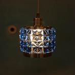 vintage glazen hanglamp Eriksmalaglas l blue glass pendant, Huis en Inrichting, Lampen | Hanglampen, Minder dan 50 cm, Glas, Gebruikt