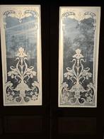 Set antieke openslaande deuren met geëtst glas 240x130cm., Ophalen