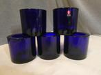 5 x Iittala kivi 6 cm Kobaltblauw Marimekko, Huis en Inrichting, Woonaccessoires | Kandelaars en Kaarsen, Overige materialen, Gebruikt