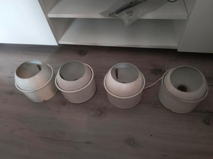 Vintage Plafondspots - Set van 4, Huis en Inrichting, Lampen | Losse lampen, Gebruikt, Overige typen, Minder dan 30 watt, Overige fittingen