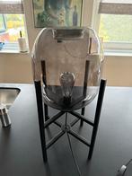 Mooie Tafellamp met Filament Lamp - Rookglas, Huis en Inrichting, Lampen | Vloerlampen, Ophalen, Zo goed als nieuw, Glas, Minder dan 100 cm