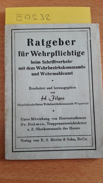 Ratgeber für Wehrpflichtige  (Wehrmacht 1941) beschikbaar voor biedingen