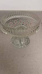 Vintage Walther Glas Taartplateau Bloemmotief, Antiek en Kunst, Antiek | Glas en Kristal, Ophalen of Verzenden