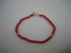 Antiek Baby Armbandje met Bloedkoralen & gouden balletjes me, Verzenden, Nieuw, Armband