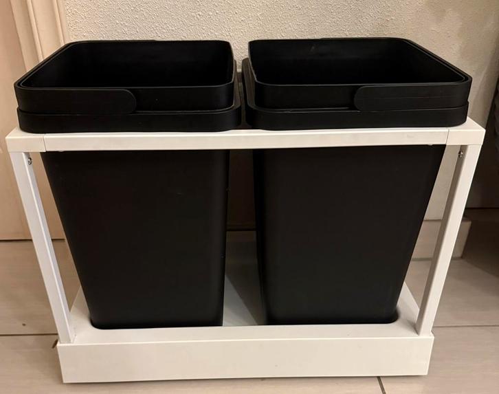Utrusta Ikea duo prullenbak, Huis en Inrichting, Woonaccessoires | Prullenbakken, Gebruikt, Kunststof, Minder dan 50 cm, 40 liter of meer