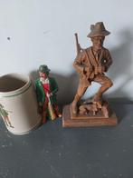 Houten Jachtsnijwerk & Mok - Vintage Decoratie, Ophalen