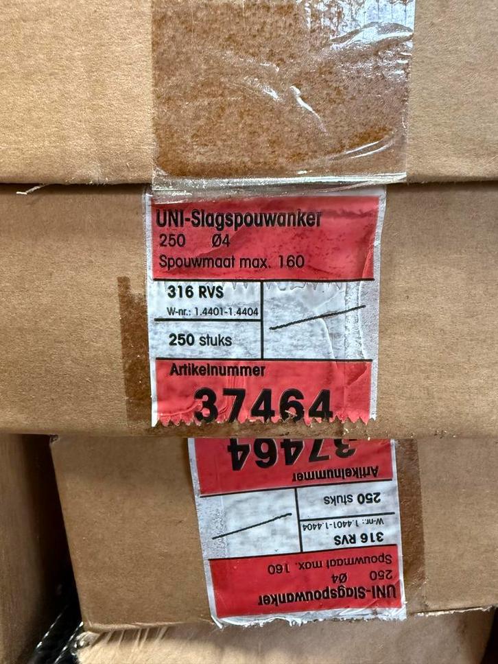 RVS Spouwankers 250mm - Nieuw, Doe-het-zelf en Verbouw, IJzerwaren en Bevestigingsmiddelen, Nieuw, Overige typen, 250 mm of meer