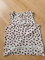 blouse wit met vogelprint, Kleding | Dames, Ophalen of Verzenden, Zo goed als nieuw, Maat 38/40 (M), Wit