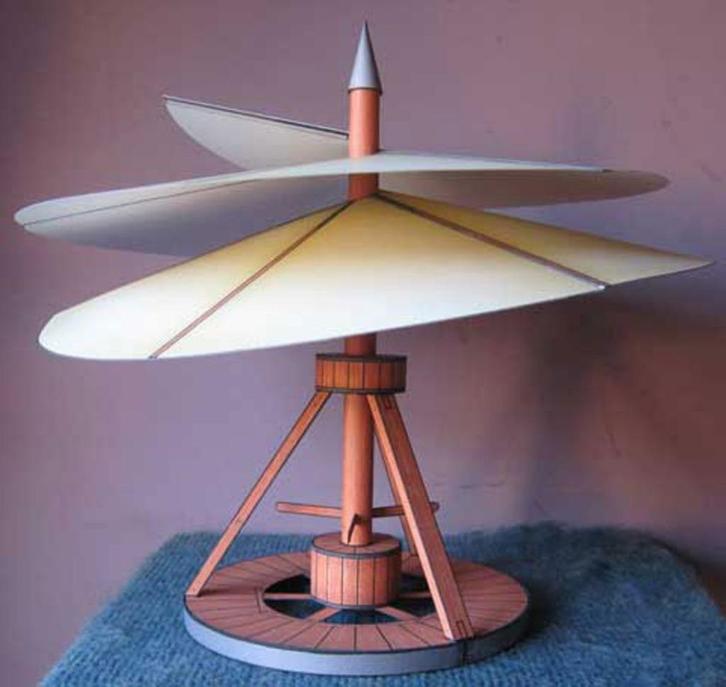 Da Vinci's luchtschroef - papieren bouwplaat, Hobby en Vrije tijd, Modelbouw | Vliegtuigen en Helikopters, Nieuw, Helikopter, Overige merken