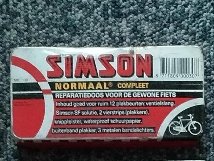reparatiedoos SIMSON  NORMAAL Compleet (vette letters), Verzamelen, Blikken, Gebruikt, Overige, Ophalen of Verzenden